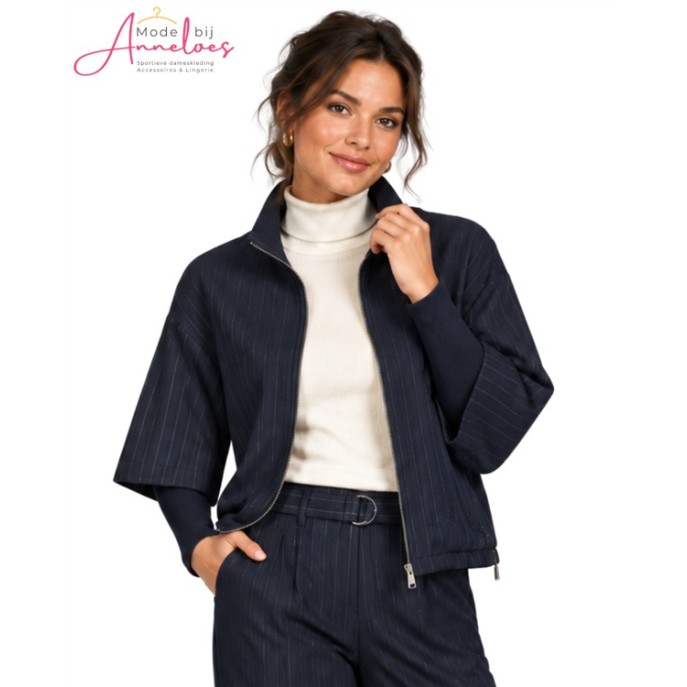 Barbara Lebek blazer jasje 16015062 donker blauw 870 Barbara Lebek blazer jasje 16015062 donker blauw 870